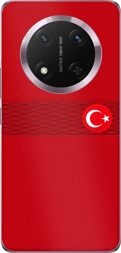 Honor Magic 7 Lite Uyumlu Türk Milli Takım Izgara Desenli Forma Baskılı Silikon Kılıf