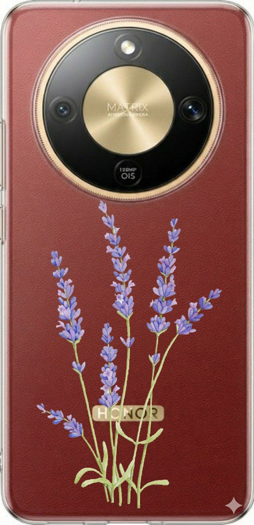 Honor Magic 8 Lite Uyumlu Lavanta Çiçek Tasarımlı Baskılı Silikon Kılıf