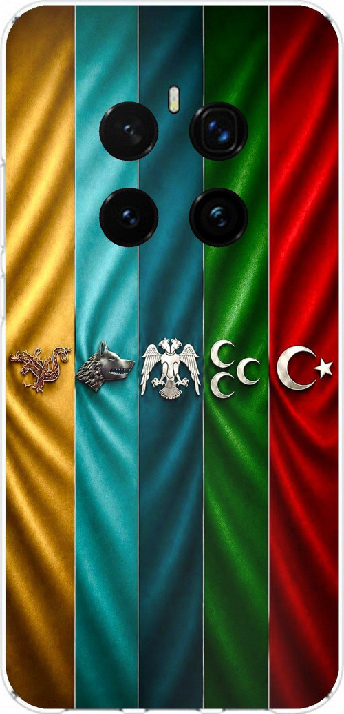 Honor Magic 7 PRO Uyumlu Tarihi Türk Devletleri Bayrakları Baskılı Silikon Kılıf