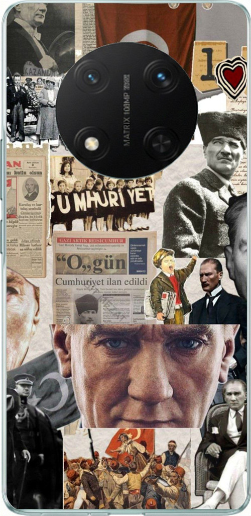 Honor X9C Uyumlu Atatürk Cumhuriyet Kolaj Baskılı Silikon Kılıf