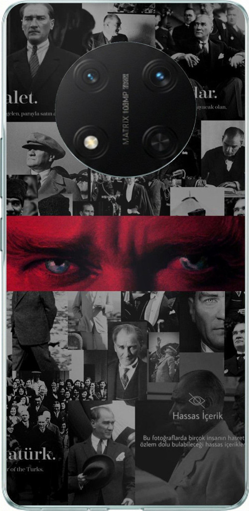 Honor X9C Uyumlu Atatürk Gözler Tasarım Baskılı Silikon Kılıf