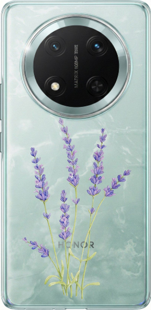 Honor X9C Uyumlu Lavanta Çiçek Tasarımlı Baskılı Silikon Kılıf