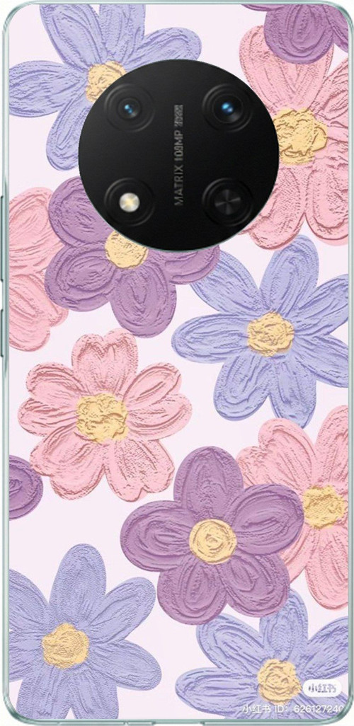Honor X9C Uyumlu Renkli Papatyalar Sulu Boya Baskılı Silikon Kılıf