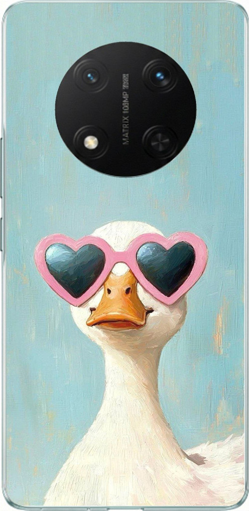 Honor X9C Uyumlu Yağlı Boya Pop-Art Ördek Baskılı Silikon Kılıf