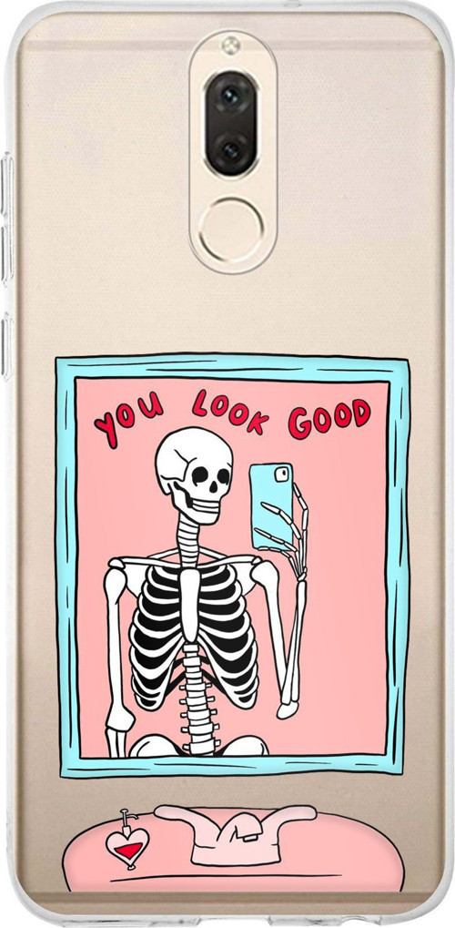 Huawei Mate 10 Lite Uyumlu You Look Good İskelet Tasarımlı Baskılı Silikon Kılıf