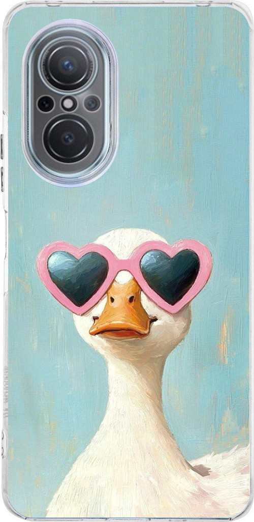 Huawei Nova 9 Se Uyumlu Yağlı Boya Pop-Art Ördek Baskılı Silikon Kılıf