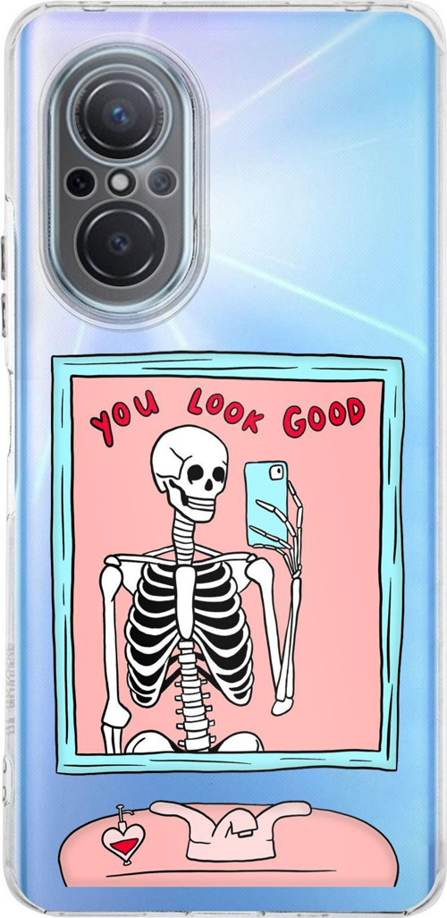 Huawei Nova 9 Se Uyumlu You Look Good İskelet Tasarımlı Baskılı Silikon Kılıf