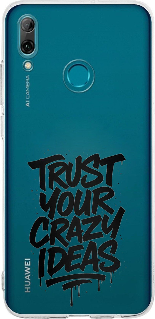 Huawei P Smart 2019 Uyumlu Crazy Trust Baskılı Silikon Kılıf