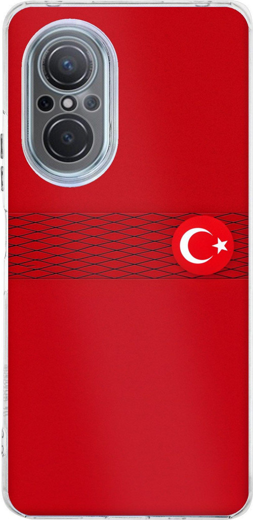 Huawei Nova 9 Se Uyumlu Türk Milli Takım Izgara Desenli Forma Baskılı Silikon Kılıf