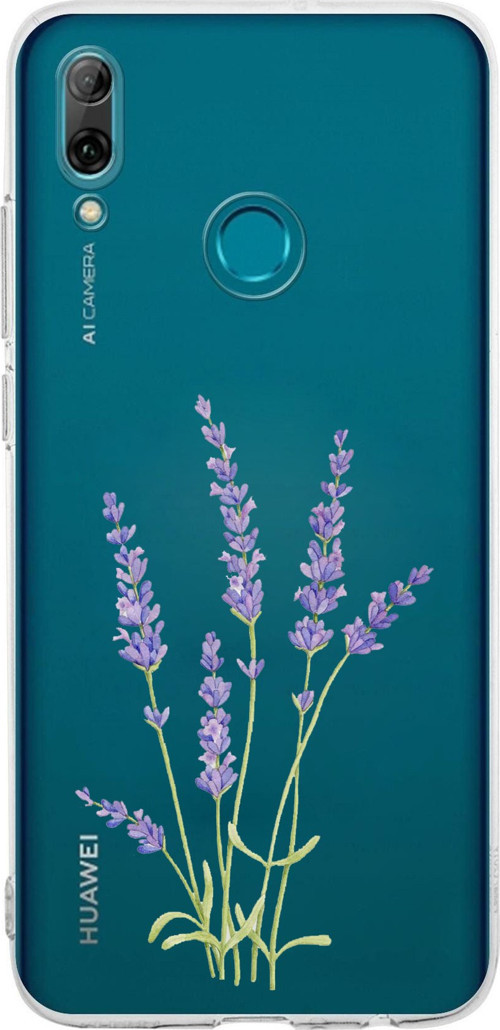 Huawei P Smart 2019 Uyumlu Lavanta Çiçek Tasarımlı Baskılı Silikon Kılıf
