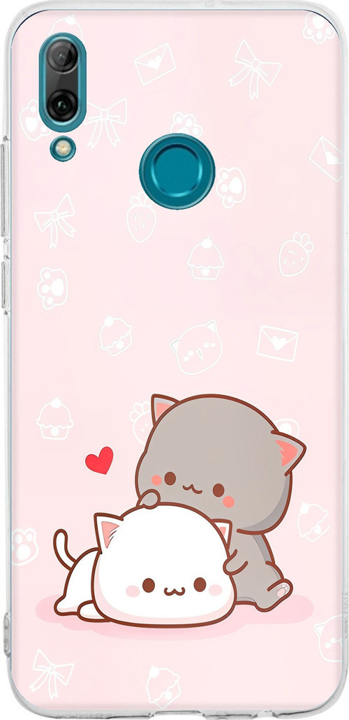 Huawei P Smart 2019 Uyumlu Sevimli ve Remontik Kediler Baskılı Silikon Kılıf