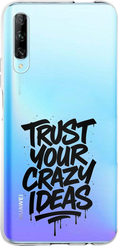 Huawei P Smart PRO Uyumlu Crazy Trust Baskılı Silikon Kılıf