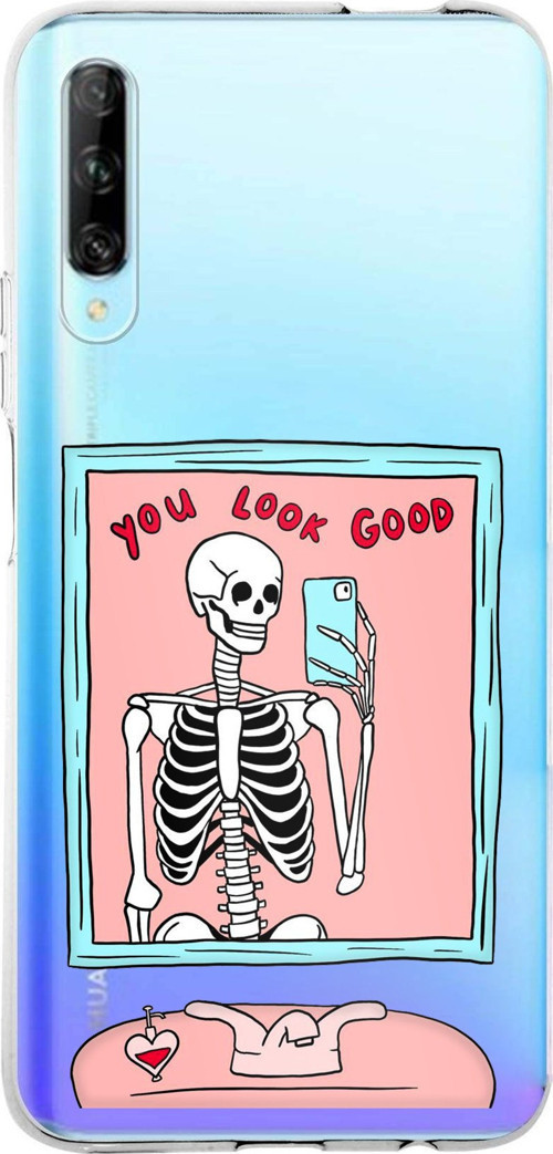 Huawei P Smart PRO Uyumlu You Look Good İskelet Tasarımlı Baskılı Silikon Kılıf
