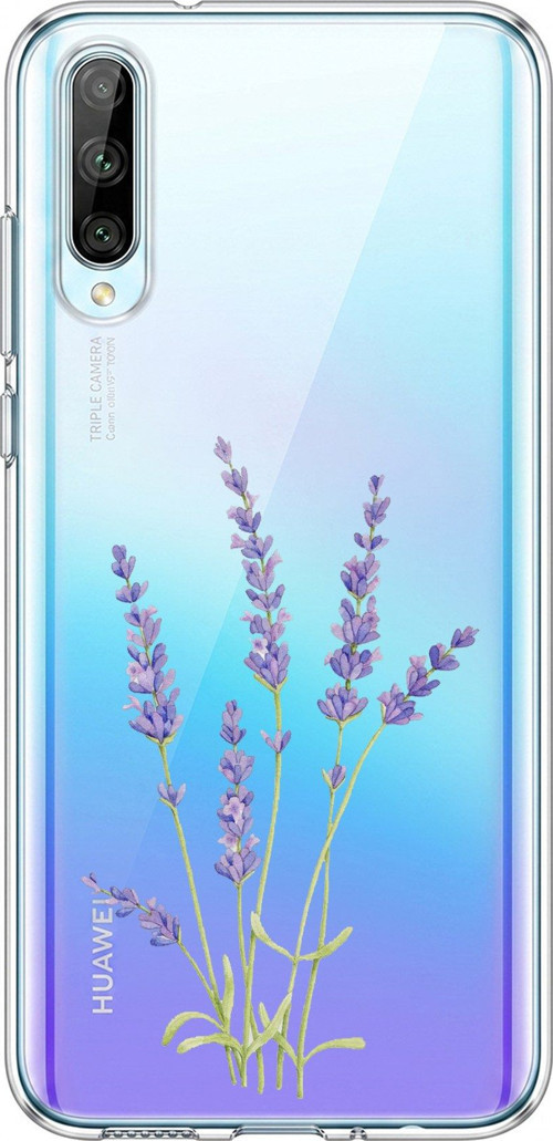 Huawei P Smart S Uyumlu Lavanta Çiçek Tasarımlı Baskılı Silikon Kılıf