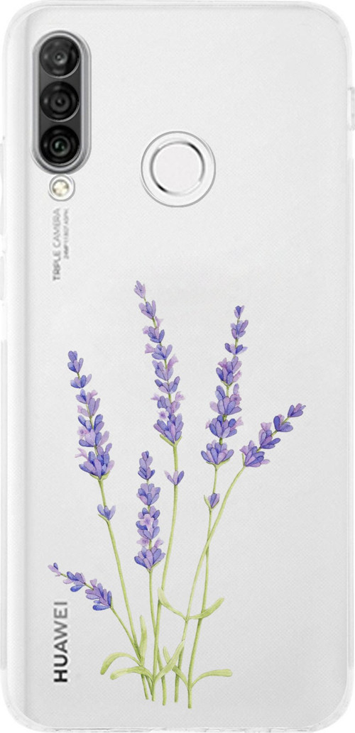 Huawei P30 Lite Uyumlu Lavanta Çiçek Tasarımlı Baskılı Silikon Kılıf
