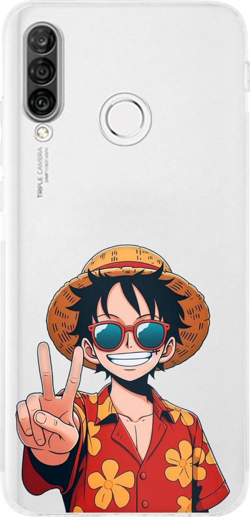 Huawei P30 Lite Uyumlu Monkey D. Luffy Tasarımlı Baskılı Silikon Kılıf