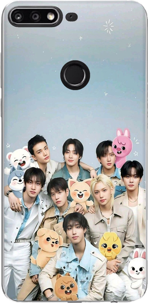 Huawei Y7 2018 - Honor 7C Uyumlu Tray Kids K-Pop Grubu ve SKZOO Temalı Baskılı Silikon Kılıf