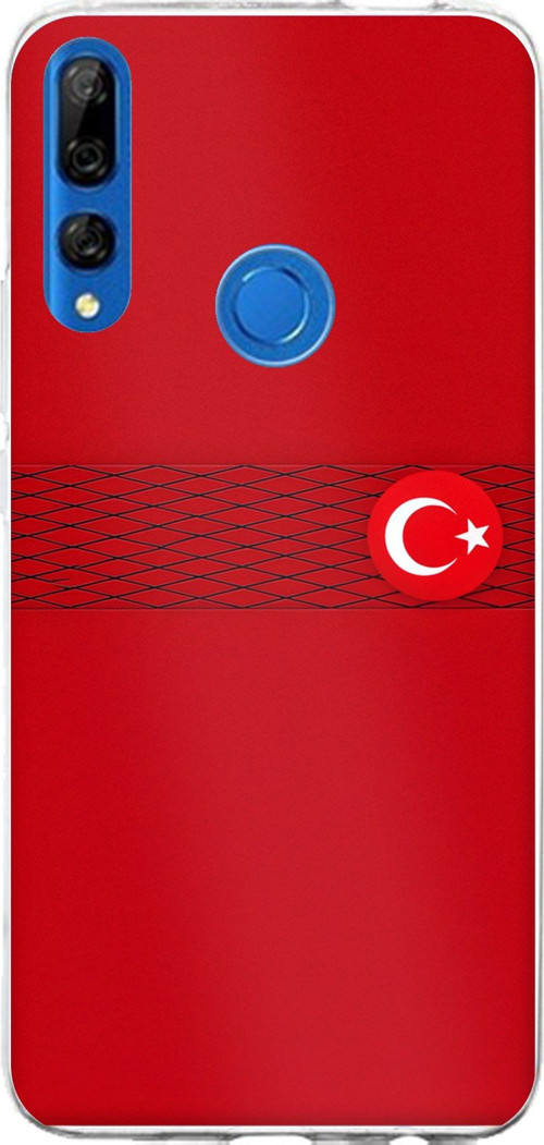 Huawei Y9 Prime (2019) Uyumlu Türk Milli Takım Izgara Desenli Forma Baskılı Silikon Kılıf