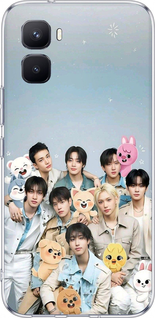 Infinix GT 50 Pro Uyumlu Tray Kids K-Pop Grubu ve SKZOO Temalı Baskılı Silikon Kılıf
