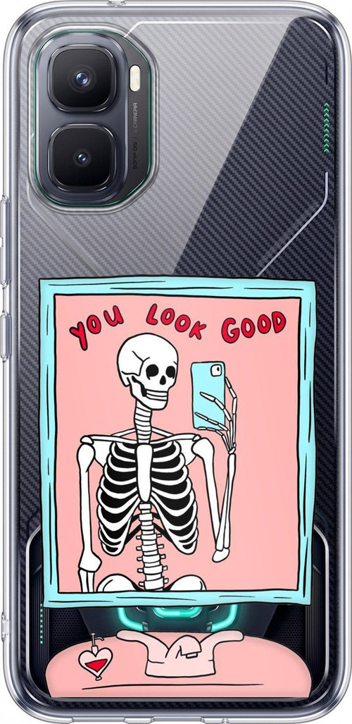 Infinix GT 50 Pro Uyumlu You Look Good İskelet Tasarımlı Baskılı Silikon Kılıf