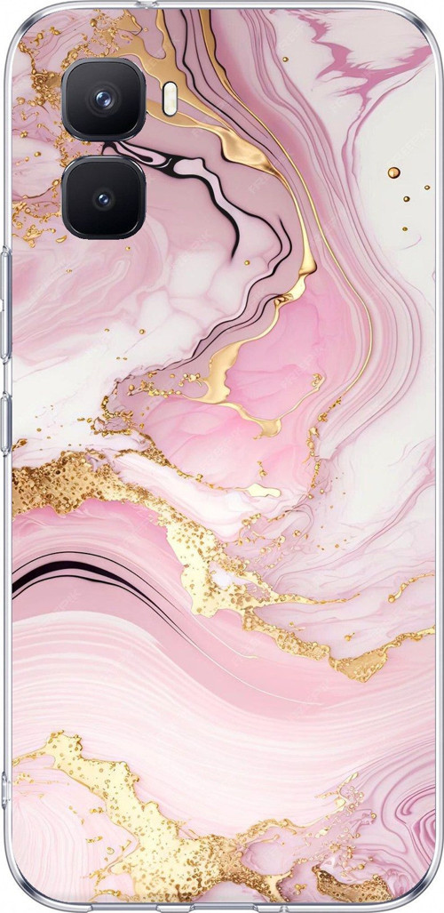 Infinix GT 50 Pro Uyumlu Pembe Mermer Baskılı Silikon Kılıf