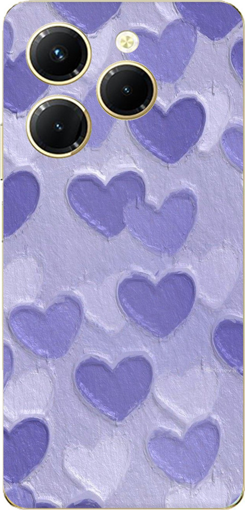 Infinix Hot 40-40 PRO Uyumlu Mor Kalpler Tasarımlı Baskılı Silikon Kılıf