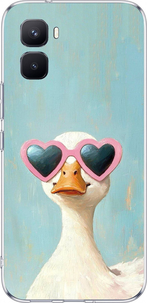 Infinix GT 50 Pro Uyumlu Yağlı Boya Pop-Art Ördek Baskılı Silikon Kılıf