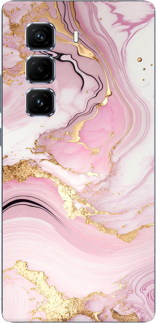 Infinix Hot 50 PRO PLUS+ Uyumlu Pembe Mermer Baskılı Silikon Kılıf