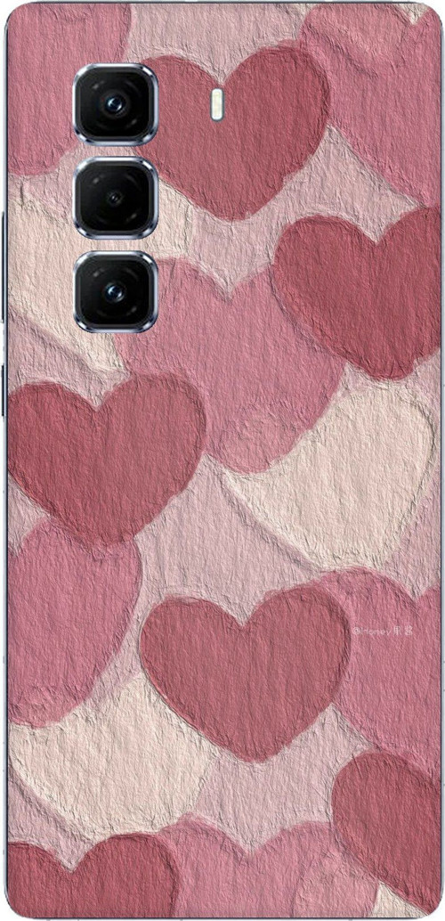 Infinix Hot 50 PRO PLUS+ Uyumlu Pastel Gül Kurusu ve Pembe Kalpli Baskılı Silikon Kılıf