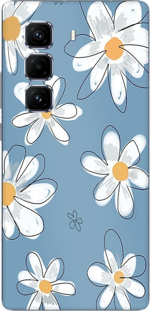 Infinix Hot 50 PRO PLUS+ Uyumlu Mavi Papatya Bahçesi Baskılı Silikon Kılıf