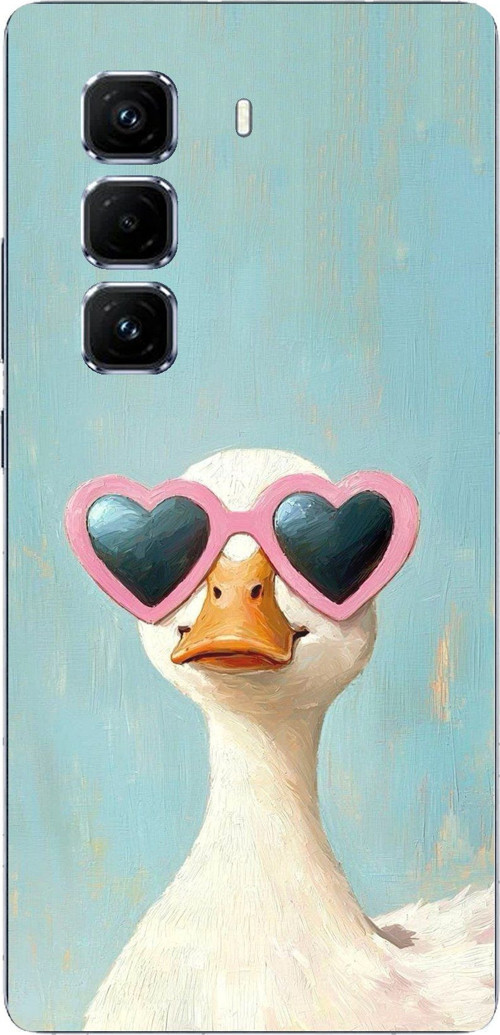 Infinix Hot 50 PRO PLUS+ Uyumlu Yağlı Boya Pop-Art Ördek Baskılı Silikon Kılıf