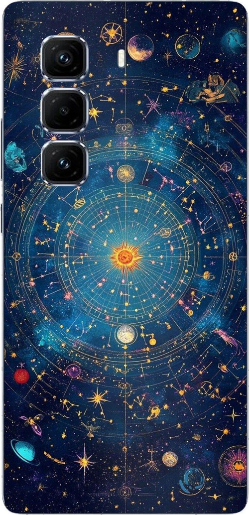 Infinix Hot 50 PRO PLUS+ Uyumlu Yıldız Atlası Kozmik Rehber Baskılı Silikon Kılıf