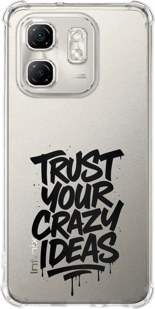 Infinix Hot 50i - Smart 9 Uyumlu Crazy Trust Baskılı Silikon Kılıf