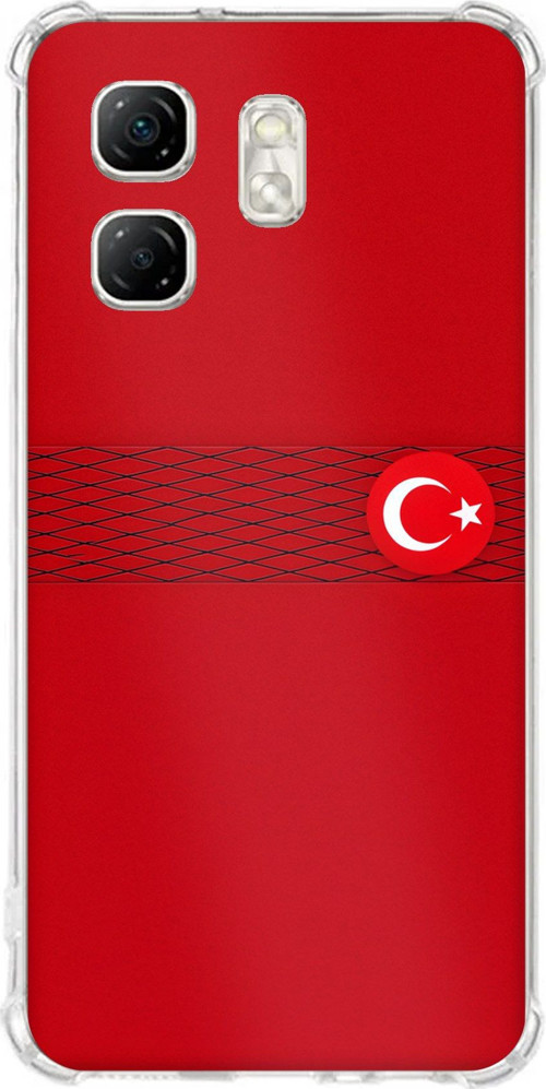 Infinix Hot 50i - Smart 9 Uyumlu Türk Milli Takım Izgara Desenli Forma Baskılı Silikon Kılıf