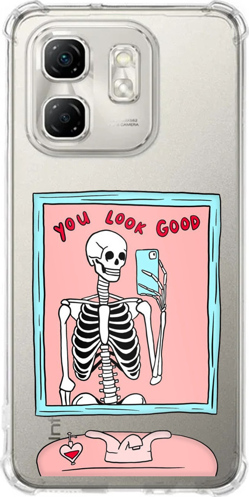 Infinix Hot 50i - Smart 9 Uyumlu You Look Good İskelet Tasarımlı Baskılı Silikon Kılıf