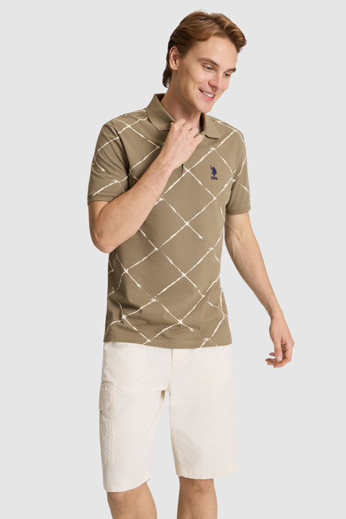 Erkek Haki Regular Fit Polo Yaka Tişört 50326954-VR027