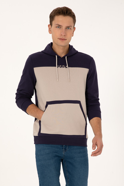 Erkek Regular Fit Kapüşonlu Mürdüm Sweatshirt 50315453-VR074