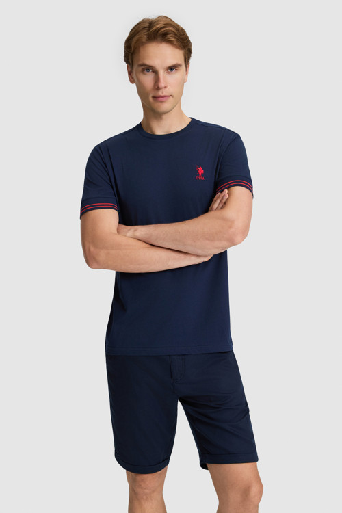 Erkek Lacivert Regular Fit Bisiklet Yaka Tişört 50327011-VR033
