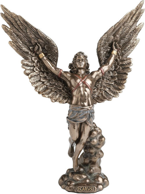 WISE Icarus Dekoratif Obje – Antik Yunan Mitolojisi Figürü – Poliresin Biblo – 20,5 cm