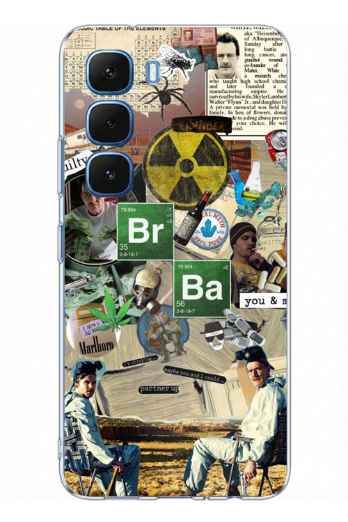 Infinix Hot 60 - Hot 60i Uyumlu Breaking Bad Kolaj Baskılı Silikon Kılıf