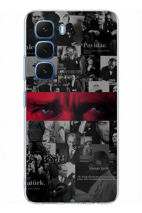 Infinix Hot 60 - Hot 60i Uyumlu Atatürk Gözler Tasarım Baskılı Silikon Kılıf