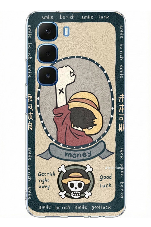 Infinix Hot 60 - Hot 60i Uyumlu One Piece Dolar Baskılı Silikon Kılıf