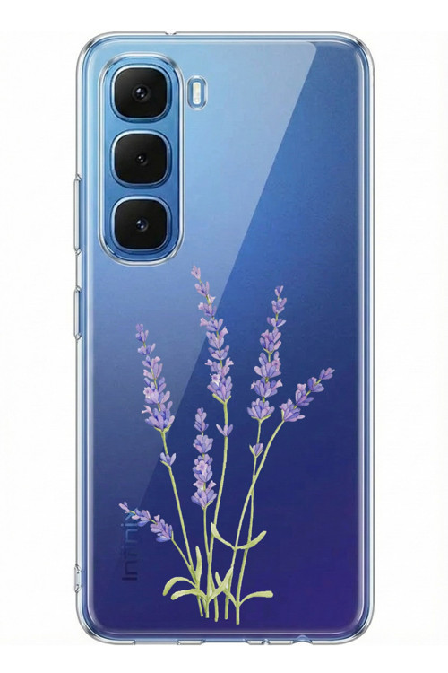 Infinix Hot 60 - Hot 60i Uyumlu Lavanta Çiçek Tasarımlı Baskılı Silikon Kılıf