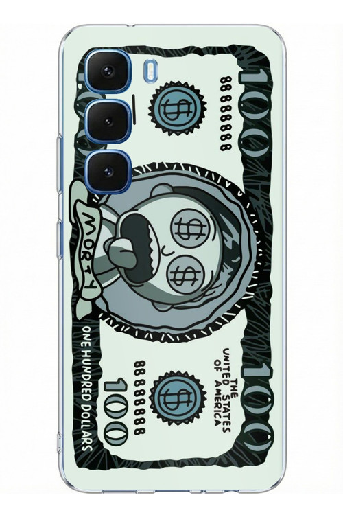 Infinix Hot 60 - Hot 60i Uyumlu Morty Dolar Baskılı Silikon Kılıf