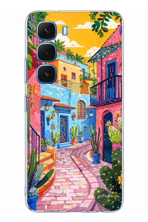Infinix Hot 60 - Hot 60i Uyumlu Renkli Sanat Sokak Silikon Kılıf Baskılı Silikon Kılıf