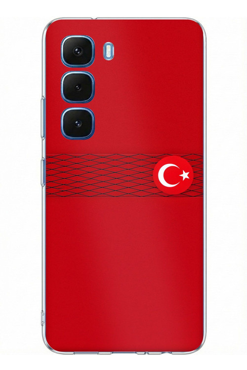Infinix Hot 60 - Hot 60i Uyumlu Türk Milli Takım Izgara Desenli Forma Baskılı Silikon Kılıf