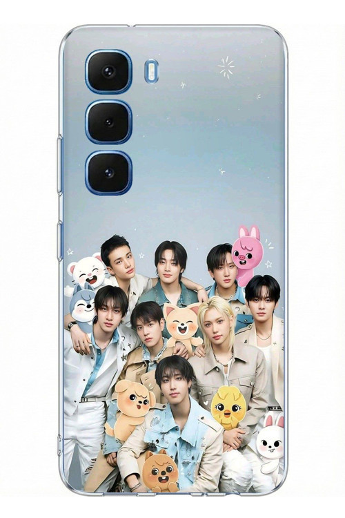 Infinix Hot 60 - Hot 60i Uyumlu Tray Kids K-Pop Grubu ve SKZOO Temalı Baskılı Silikon Kılıf