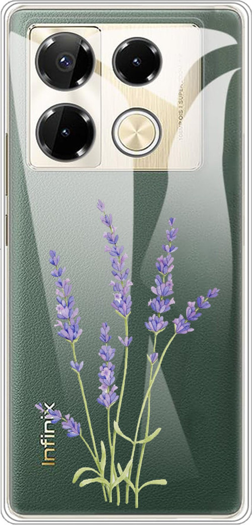 Infinix Note 40 PRO Uyumlu Lavanta Çiçek Tasarımlı Baskılı Silikon Kılıf