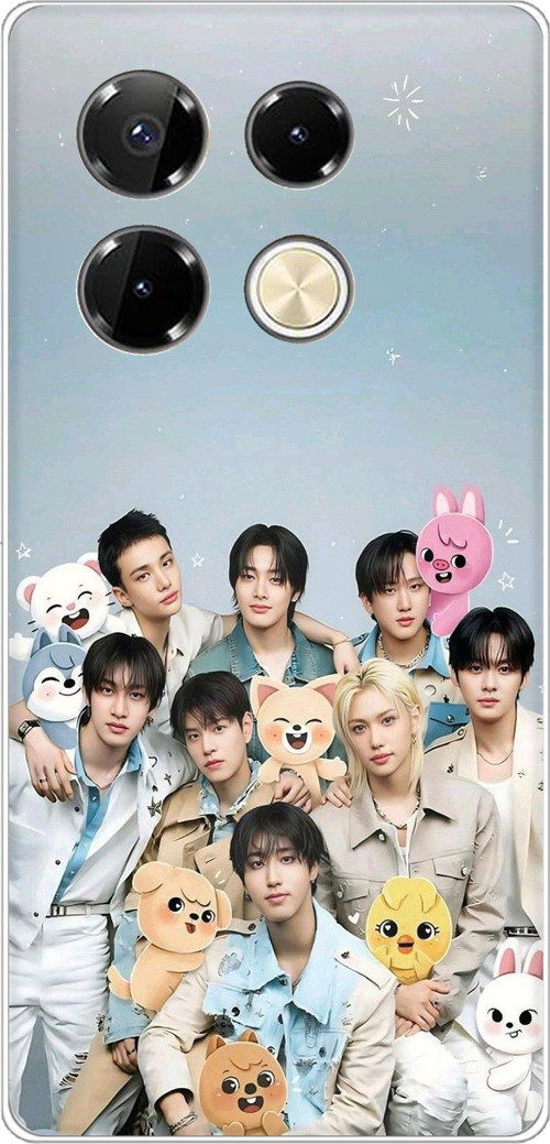 Infinix Note 40 PRO Uyumlu Tray Kids K-Pop Grubu ve SKZOO Temalı Baskılı Silikon Kılıf