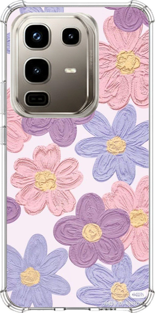 Infinix Note 50 PRO Uyumlu Renkli Papatyalar Sulu Boya Baskılı Silikon Kılıf